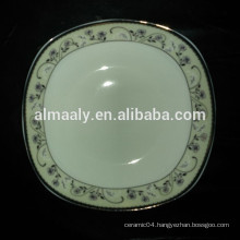 ceramic plate square shape with golden decal